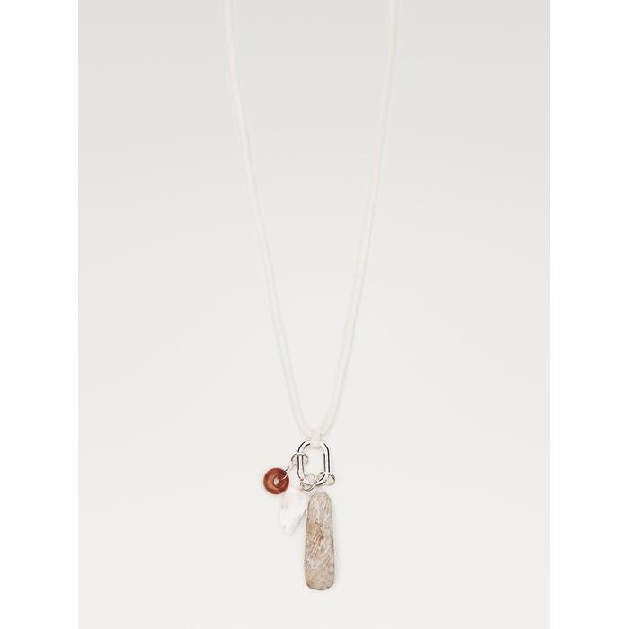 Charm necklace with stones цвет: Жемчужно-серый
