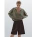 Шорты из смесового льна Tencel™ со складками цвет: Коричневый