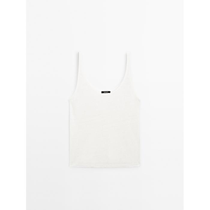 100% linen tank top цвет: Натуральный, кремовый