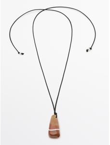 Degraded stone cord necklace цвет: Оранжевый тон