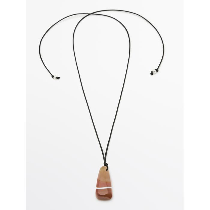 Degraded stone cord necklace цвет: Оранжевый тон