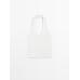 Slim halter top with frayed edges цвет: Натуральный, кремовый