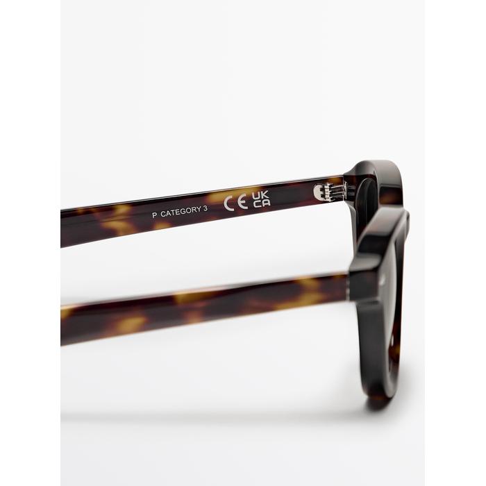 Tortoiseshell effect round sunglasses цвет: Коричневый