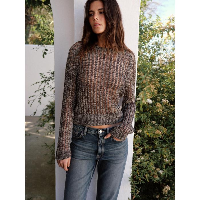 Open-knit sweater with cotton цвет: Желтый
