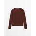 Cotton blend knitted T-shirt цвет: Бургундский