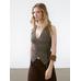 Crossed Mouliné Knit Vest цвет: Коричневый