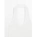 Slim halter top with frayed edges цвет: Натуральный, кремовый
