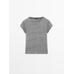 Short sleeve linen striped t-shirt цвет: Черный