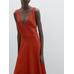 Long fluid flared dress цвет: Жжено-оранжевый