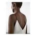 Satin halter top with vivid detail цвет: Натуральный, кремовый