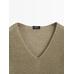V-neck jumper 100% linen цвет: Зеленоватый