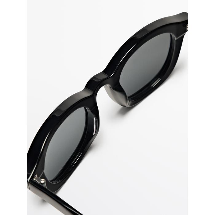 Round acetate sunglasses цвет: Черный
