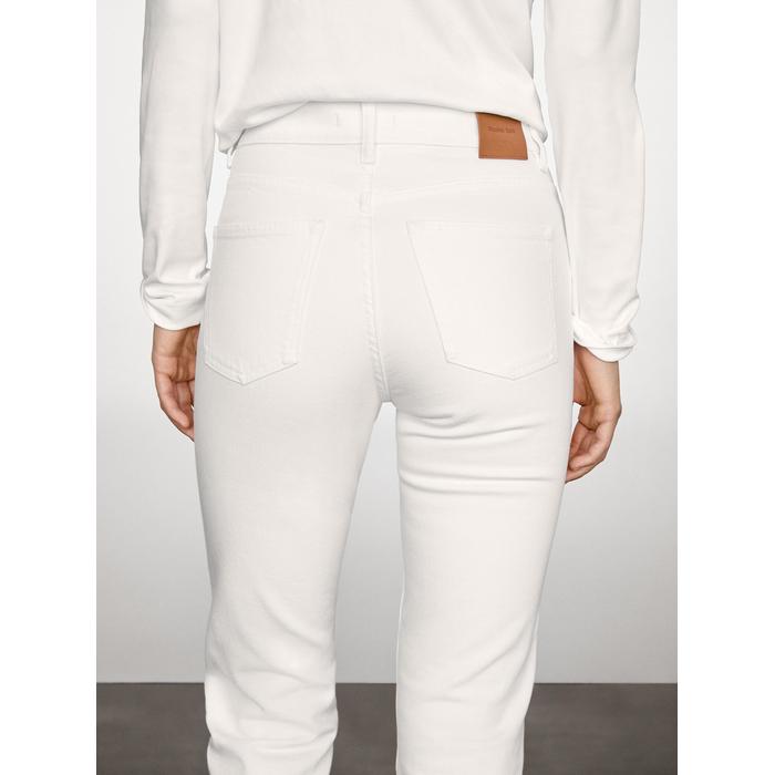 Cropped mid rise slim fit jeans цвет: Натуральный, кремовый