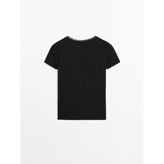 T-shirt with metallic studs detail цвет: Свинцовый