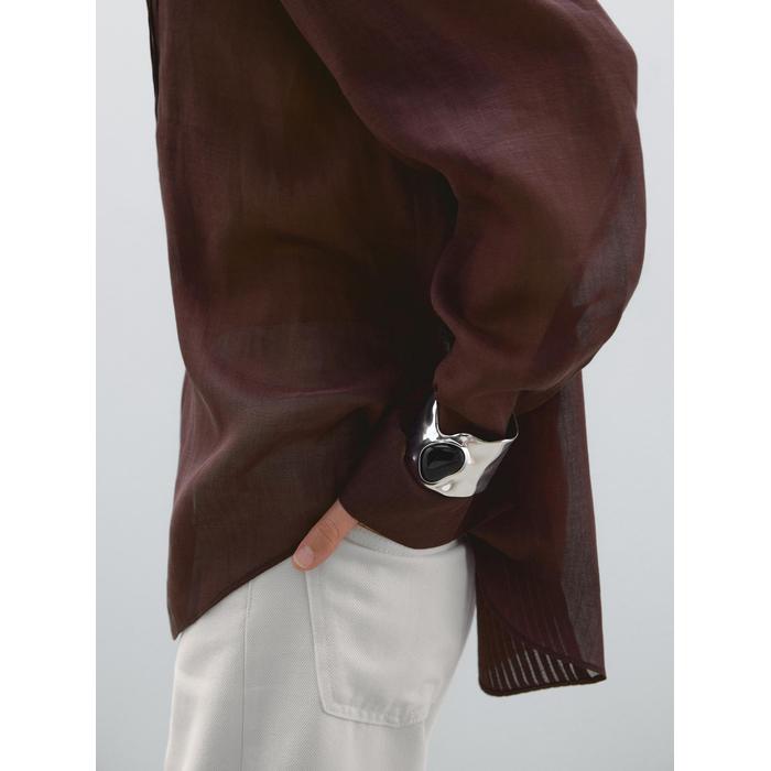 Fluid pintuck shirt with ramie цвет: Гранатовый