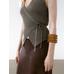 Crossed Mouliné Knit Vest цвет: Коричневый
