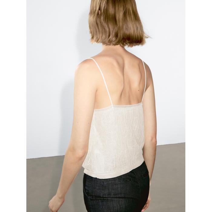 Fluid embroidered strappy top цвет: Натуральный, кремовый