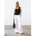 Wide-leg pants with contrast topstitching цвет: Белый