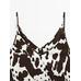 Fluid strappy top with animal print цвет: Шоколадный
