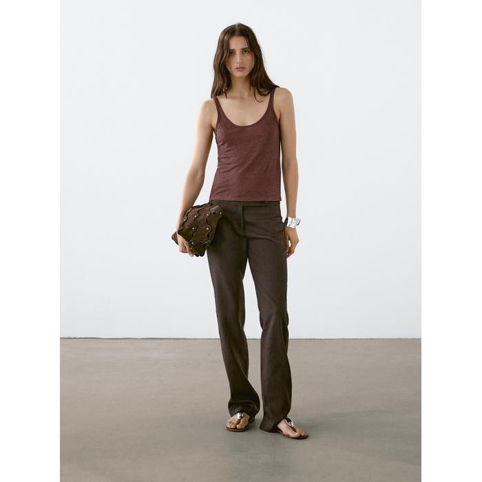100% linen tank top цвет: Бургундский