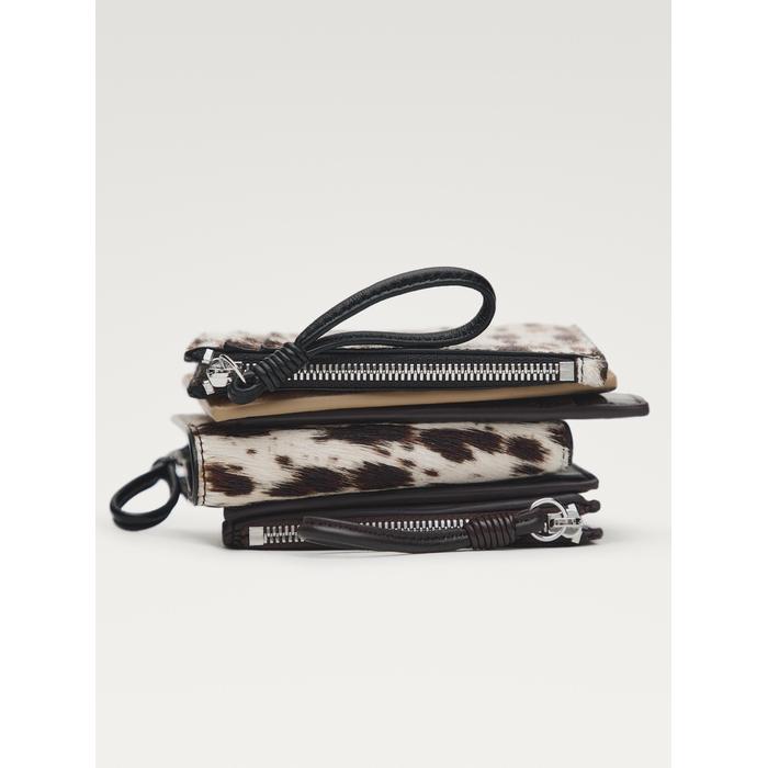 Small animal print leather wallet цвет: Белый