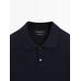 Rib knit polo 100% cashmere цвет: Темно-синий