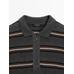 Striped polo neck knit sweater цвет: Серый меланжевый