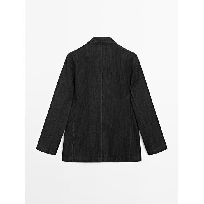 Loose-Fit Denim Blazer цвет: Черный