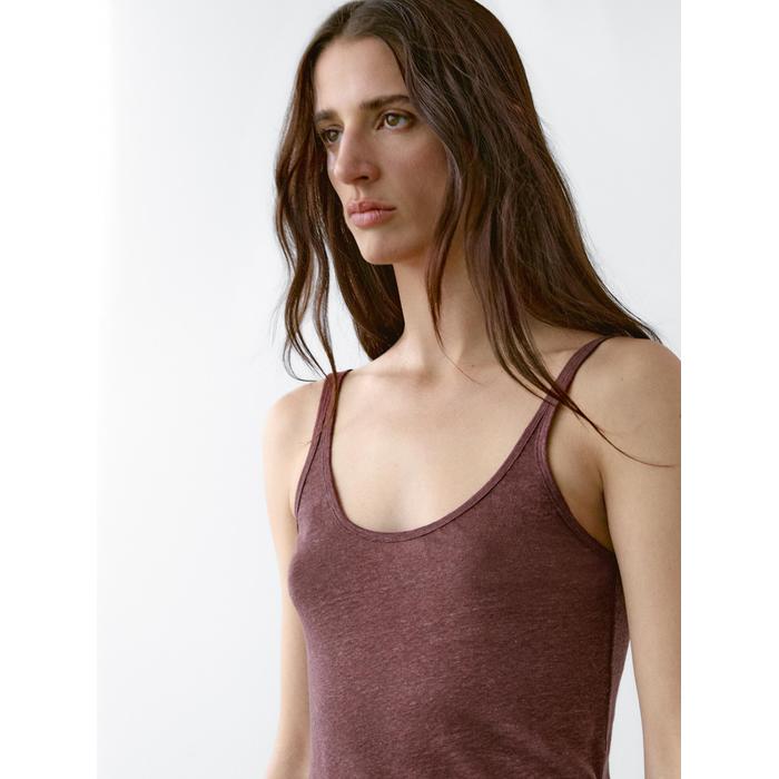 100% linen tank top цвет: Бургундский