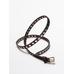 Thin belt studded nappa leather цвет: Коричневый