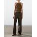 Wide leg low rise striped trousers цвет: Коричневый
