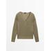 V-neck jumper 100% linen цвет: Зеленоватый