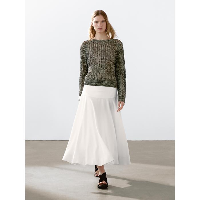Open-knit sweater with cotton цвет: Желтый