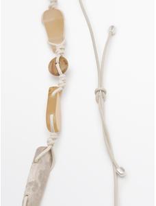 Leather cord belt with stones цвет: Жемчужно-серый