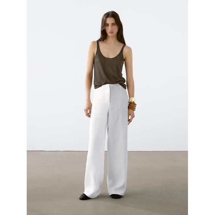 100% linen tank top цвет: Хаки