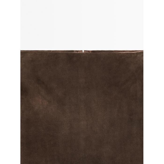 Suede leather mini skirt цвет: Коричневый