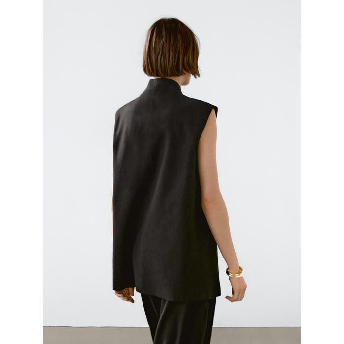 Waistcoat with linen turtleneck цвет: Черный