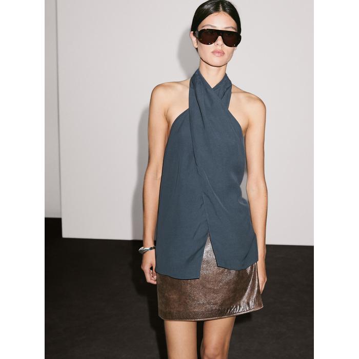 Nappa leather mini skirt цвет: Коричневый