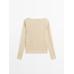 V-neck jumper 100% linen цвет: Песочный