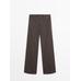 Wide leg low rise striped trousers цвет: Коричневый