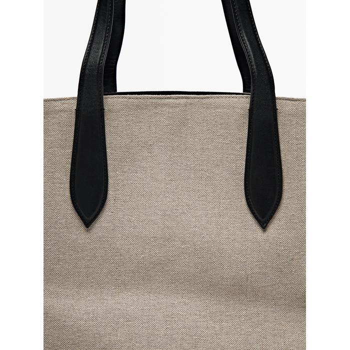 Woven leather maxi tote bag цвет: Бежевый