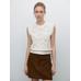 Sleeveless top with lace detail цвет: Натуральный, кремовый