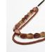 Double cord stone necklace leather цвет: Гранатовый