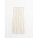Pleated midi skirt with pleats цвет: Бежевый