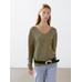 V-neck jumper 100% linen цвет: Зеленоватый