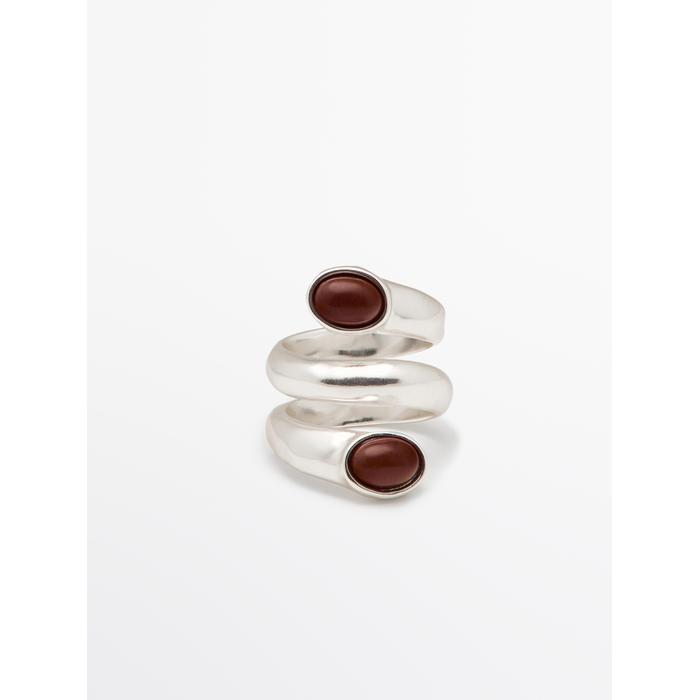 Inlaid spiral ring цвет: Горчично-желтый