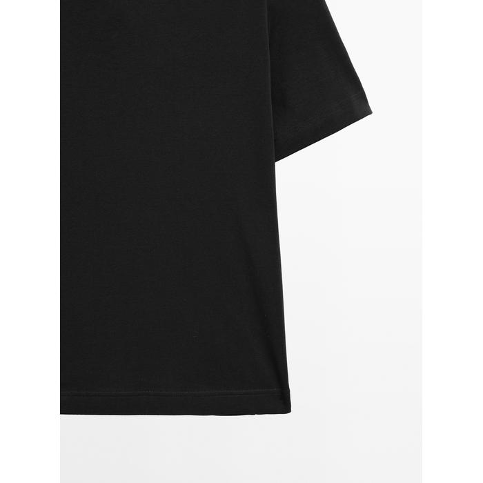 T-shirt round neck 100% cotton цвет: Черный