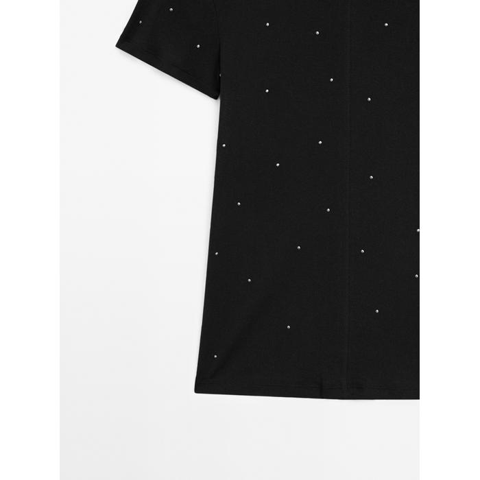 T-shirt with metallic studs detail цвет: Свинцовый
