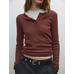 Cotton blend knitted T-shirt цвет: Бургундский