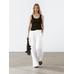 Wide-leg pants with contrast topstitching цвет: Белый